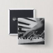 Prachtige pianokaart vierkante button 5,1 cm (Voorkant /achterkant)