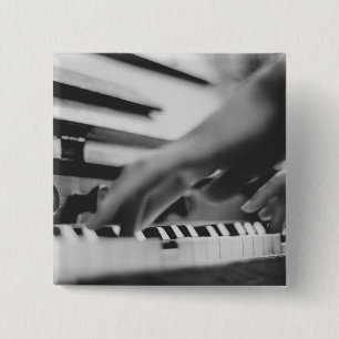 Prachtige pianokaart vierkante button 5,1 cm