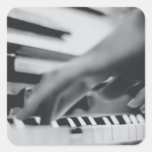 Prachtige pianokaart vierkante sticker (Voorkant)