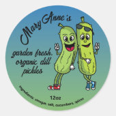Prachtige Pickle Pals Funny Cartoon Augurken Label (Voorkant)