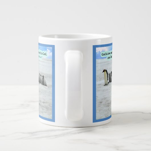 Prachtige Pinguïn Schrift 1 Johannes 4:16 Reuzenaf Grote Koffiekop (Achterkant)