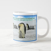 Prachtige Pinguïn Schrift 1 Johannes 4:16 Reuzenaf Grote Koffiekop (Rechts)