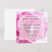 Prachtige Pink Peony Wedding Invitations Kaart (Voorkant / Achterkant)