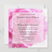Prachtige Pink Peony Wedding Invitations Kaart (Voorkant)