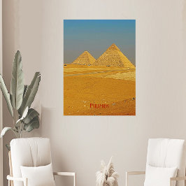 Prachtige piramides van Egypt Brazing Sand Stormen Poster