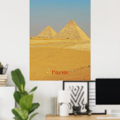 Prachtige piramides van Egypt Brazing Sand Stormen Poster (Thuiskantoor)