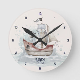 Prachtige Piratenschip Kinderen Muurklok Ronde Klok
