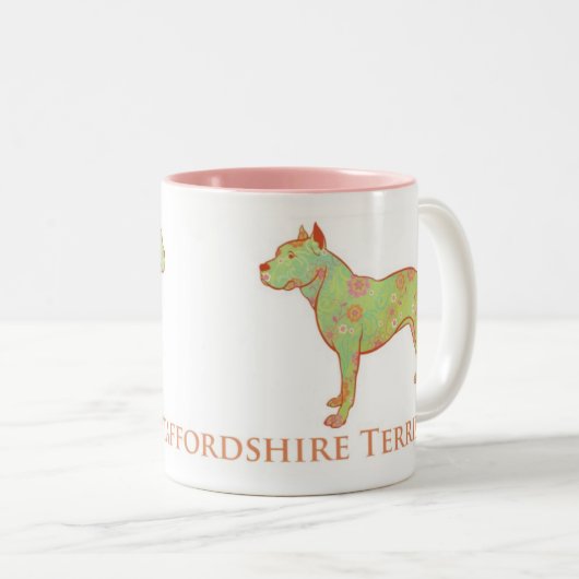 Prachtige Pitbull/Staffy Terrier-Mok Tweekleurige Koffiemok (Voorkant rechts)