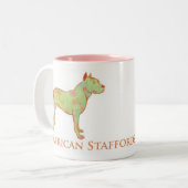 Prachtige Pitbull/Staffy Terrier-Mok Tweekleurige Koffiemok (Voorkant links)