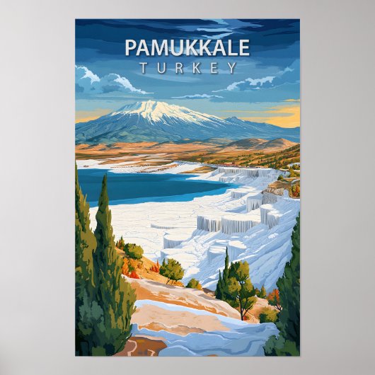 Prachtige Place Pamukkale Turkije Art Travel Poster (Voorkant)