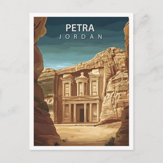 Prachtige Place Petra Jordan Art Travel Briefkaart (Voorkant)