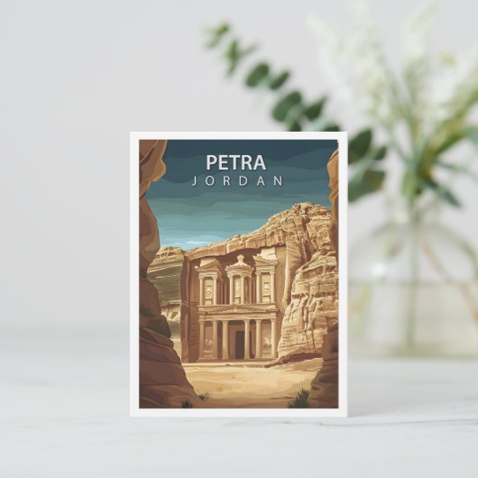 Prachtige Place Petra Jordan Art Travel Briefkaart (Staand voorkant)