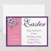 Prachtige, platte en roze feestdagen kaart (Voorkant / Achterkant)