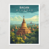 Prachtige plek Bagan Myanmar Art Travel Briefkaart (Voorkant)