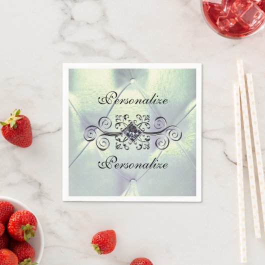 Prachtige plooien satijn en diamanten serviet servet (Insitu)