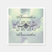 Prachtige plooien satijn en diamanten serviet servet (Voorkant)