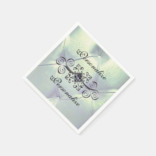 Prachtige plooien satijn en diamanten serviet servet (Hoek)