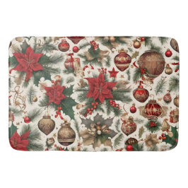 Prachtige Poinsettia Bloemen, Kerstdecoraties Badmat