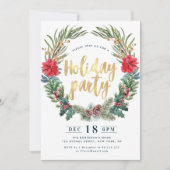 Prachtige poinsettia bloemenvakantie feest kaart (Voorkant)