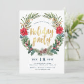 Prachtige poinsettia bloemenvakantie feest kaart (Staand voorkant)