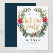 Prachtige poinsettia bloemenvakantie feest kaart (Voorkant / Achterkant)