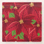 Prachtige Poinsettia Glass Onderzetter Glazen Onderzetter (Voorkant)