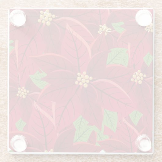 Prachtige Poinsettia Glass Onderzetter Glazen Onderzetter (Achterkant)