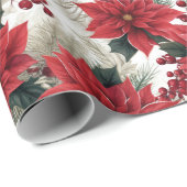 Prachtige Poinsettia Kerst Cadeaupapier (Rol Hoek)