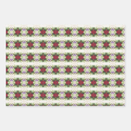 Prachtige Poinsettia Kerst Inpakpapier Vel