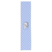Prachtige Polka Dots Baby Elephants Nursery Korte Tafelloper (Voorkant)