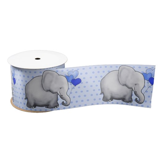 Prachtige Polka Dots Baby shower Elephants Party Satijnen Lint (Spoel)