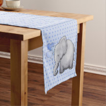Prachtige Polka Dots Blue Baby Elephants Nursery
