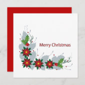 Prachtige Ponsettia Bloemen Uniek ontwerp Feestdagenkaart (Voorkant / Achterkant)