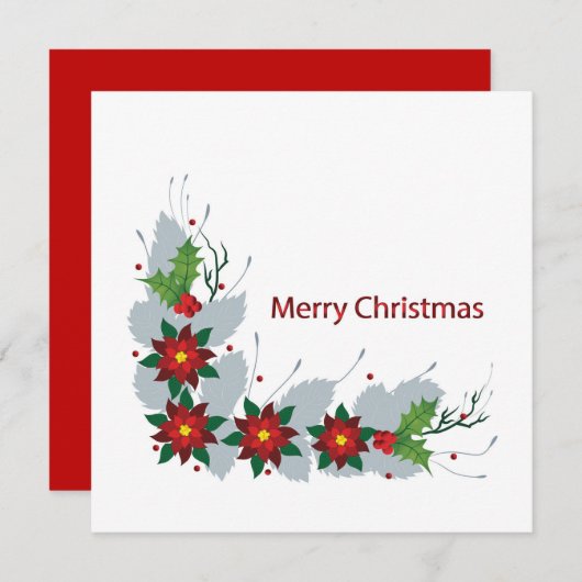 Prachtige Ponsettia Bloemen Uniek ontwerp Feestdagenkaart (Voorkant / Achterkant)