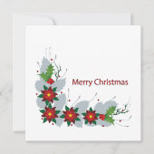 Prachtige Ponsettia Bloemen Uniek ontwerp Feestdagenkaart (Voorkant)