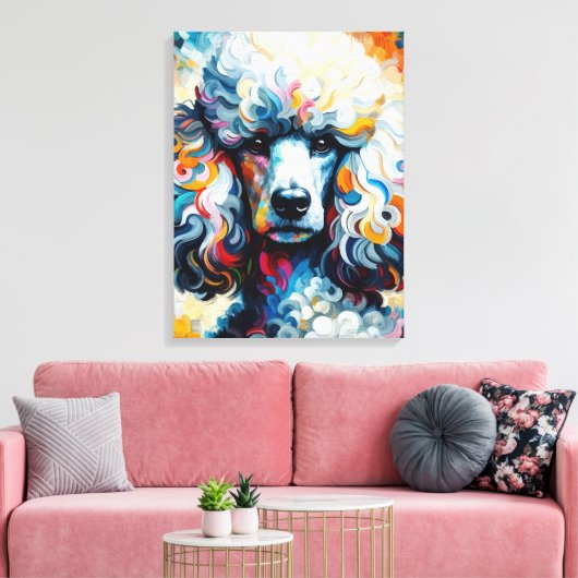 Prachtige poodle canvas afdruk (Insitu (Woonkamer))