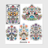 Prachtige pools folklore Wycinanki set-up 5 Sticker (Vel)