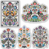 Prachtige pools folklore Wycinanki set-up 5 Sticker (Voorkant)