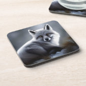 Prachtige poolvos  bier onderzetter (Linkerzijde)