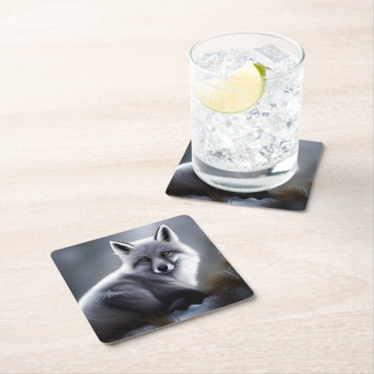 Prachtige poolvos  kartonnen onderzetters (Insitu)