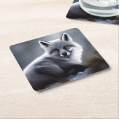 Prachtige poolvos  kartonnen onderzetters (Schuin)