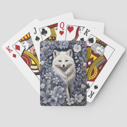 Prachtige Poolvos William Morris geïnspireerd Pokerkaarten (Achterkant)