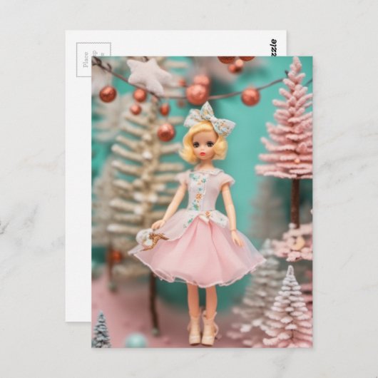 Prachtige  poppenkerst briefkaart (Voorkant / Achterkant)