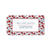 Prachtige Poppy Bouquet Pattern Etiket (Voorkant)
