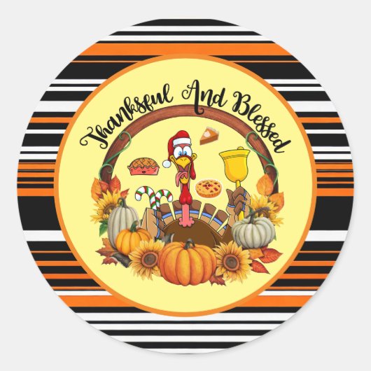 Prachtige populaire Thanksgiving herfst Collectie Ronde Sticker (Voorkant)