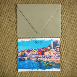 Prachtige Porto Portugal Panorama Uitzicht Waterve Briefkaart