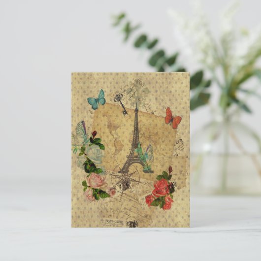 Prachtige postkaarten collage Eiffeltoren (Staand voorkant)