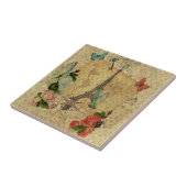 Prachtige  postkaarten collage Eiffeltoren Tegeltje (Zijkant)