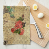 Prachtige  postkaarten collage Eiffeltoren Theedoek (Quarter Fold)