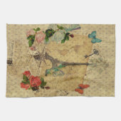 Prachtige  postkaarten collage Eiffeltoren Theedoek (Horizontaal)